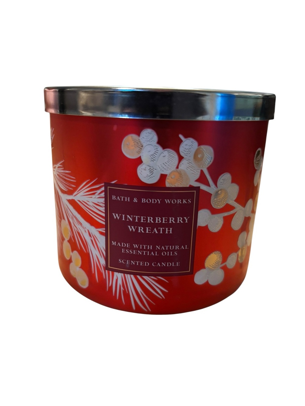 Bath & Body Works 3-Wick Scented Candle -  Winterberry Wreath